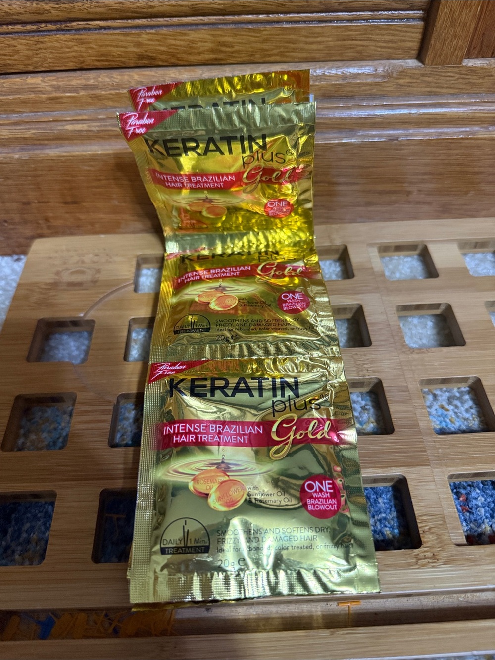 Keratin Plus Gold Intense Brazilian Hair Treatment - Gold Sachets (3)